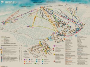 Схема горнолыжных трасс на Шерегеше